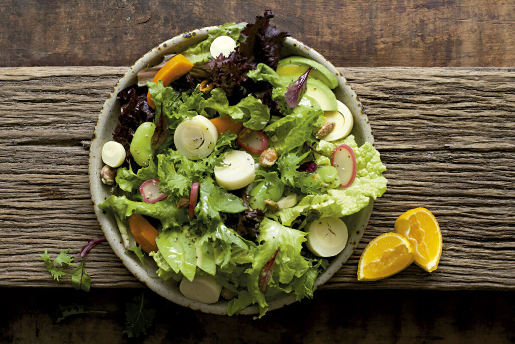 Ensalada verde con palmitos