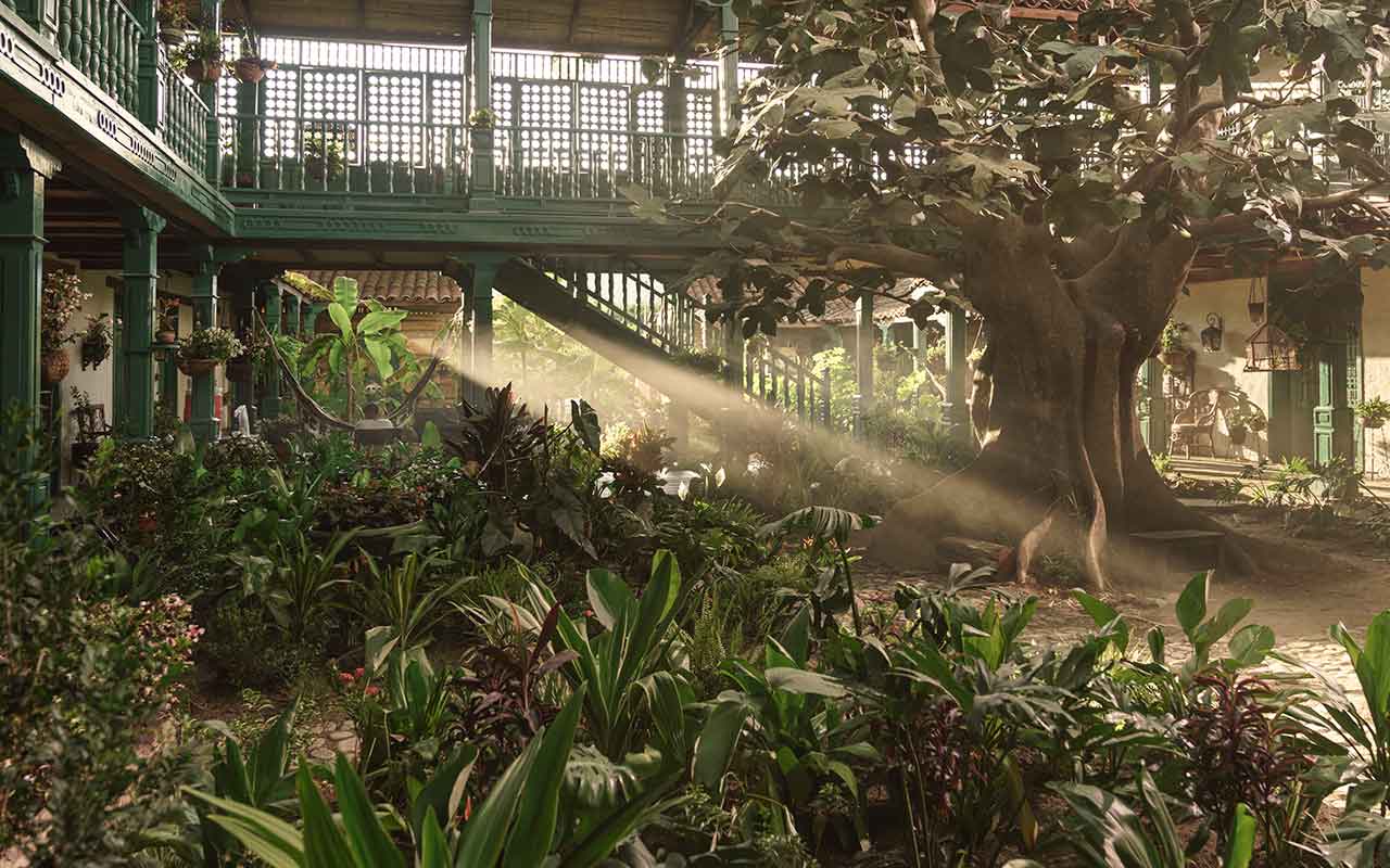 Casa de los Buendía, en Macondo el set de grabación de la serie de Netflix sobre Cien años de soledad.