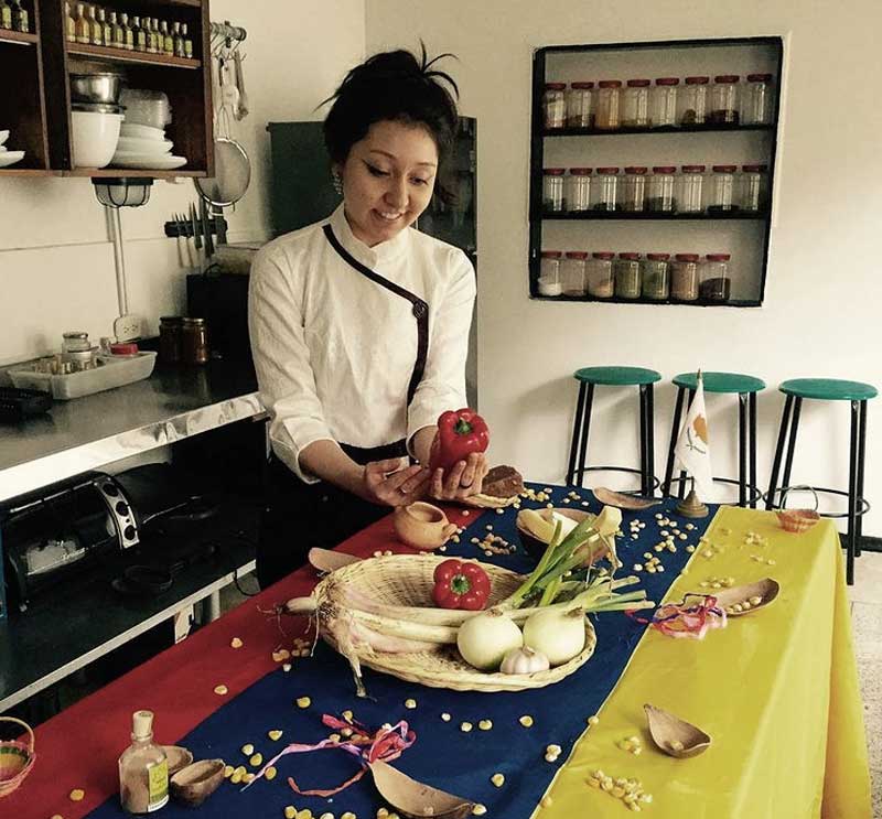 Alexandra Montañez, gastronomía de Colombia