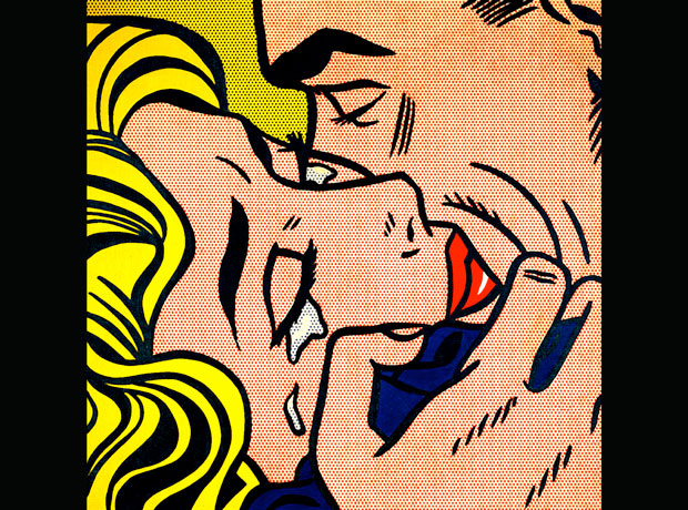 Drawing for kiss V, Roy Lichtenstein, obras de arte sobre el amor