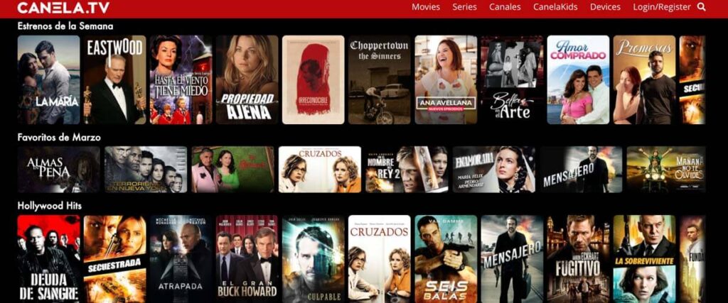 Canela TV, alternativas a Netflix gratis