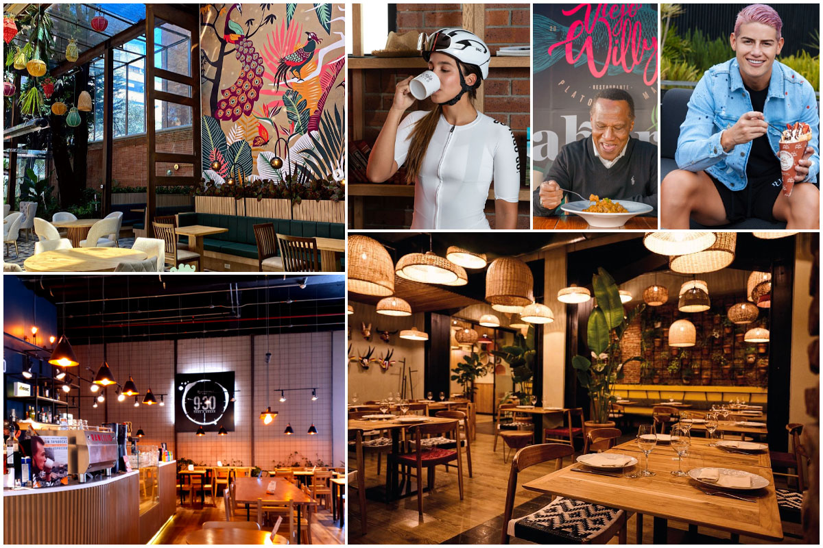 deportistas colombianos, restaurantes, cafés